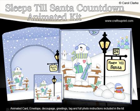 3D Xmas Snowman Rio Sleeps Till Santa Countdown Card