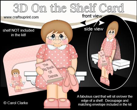 3D on the Shelf Card Kit - Little Dance Teacher Madame Twirl