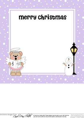 8 x 8 Christmas Angel Livvy Bear Insert