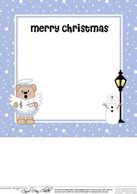 8 x 8 Christmas Angel Livvy Bear Insert