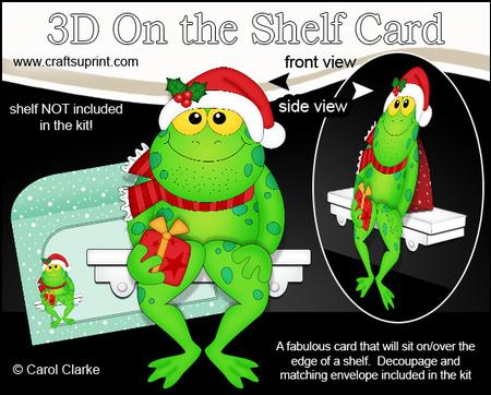 3D on the Shelf Card Kit - Little Christmas Freddy Frog