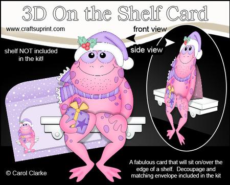 3D on the Shelf Card Kit - Little Christmas Freya Frog