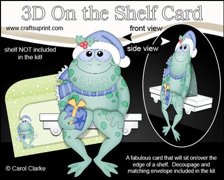 3D on the Shelf Card Kit - Little Christmas Freddie Frog
