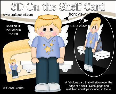 3D on the Shelf Card Kit - Little Birthday Boy Angel