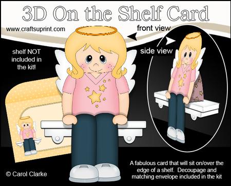 3D on the Shelf Card Kit - Little Birthday Girl Angel
