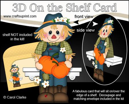 3D on the Shelf Card Kit - Little Autumn Scarecrow Ayman