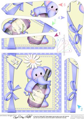 Lola Elephant's Champagne Fan Pyramage Topper