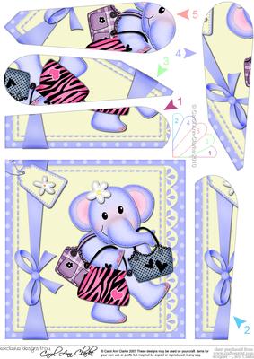 Lola Elephant Goes Shopping Fan Pyramage Topper
