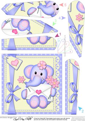 Lola Elephant's Letter Fan Pyramage Topper