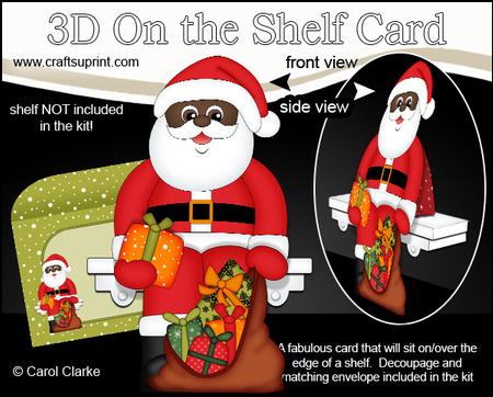 3D on the Shelf Card Kit - Ethnic Christmas Santa