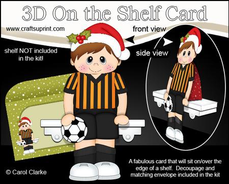 3D on the Shelf Card Kit - Little Christmas Football Boy