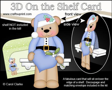 3D on the Shelf Card Kit - Little Christmas Austin Bear