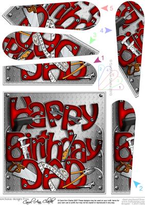 Happy Birthday Dad Tools Fan Pyramage Topper