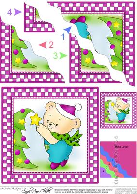 Teddy Robert's Xmas Tree Wavy Corner Side Stacker Topper