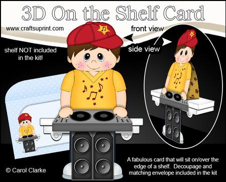 3D on the Shelf Card Kit - Little Dj Boy Dec