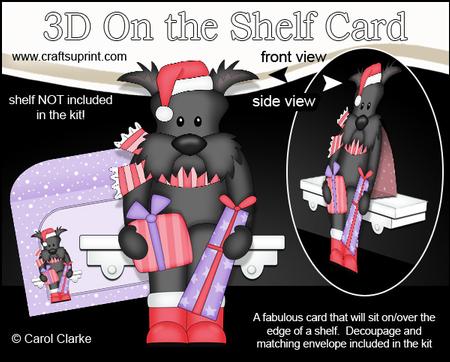 3D on the Shelf Card Kit - Christmas Maisie Scottie Dog