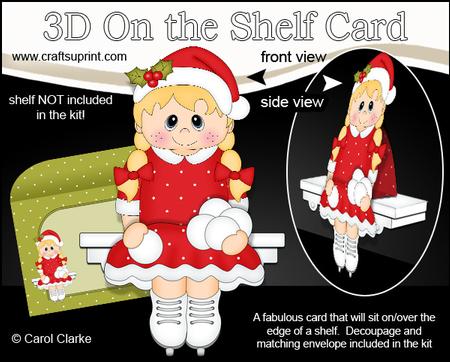 3D on the Shelf Card Kit - Little Christmas Ice Skater