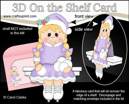 3D on the Shelf Card Kit - Little Christmas Ice Skater