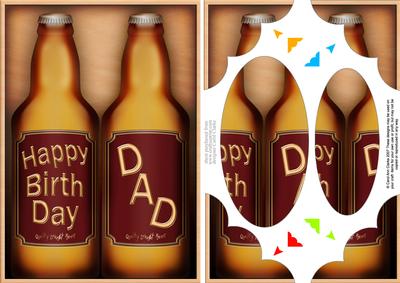 A5 Birthday Dad Beer Gift Set Scallop Corners and Pyramage