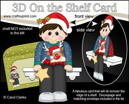 3D on the Shelf Card Kit - Little Christmas Jumper Boy