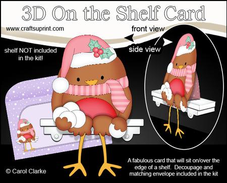 3D on the Shelf Card Kit - Christmas Bobbin Robin