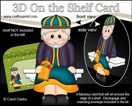 3D on the Shelf Card Kit - Little Christmas Nativity King