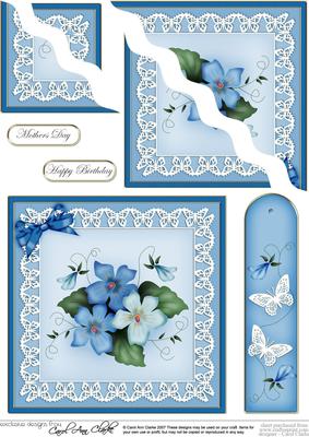 Pretty Viola Quick Card Wavy Corner Side Stacker Topper