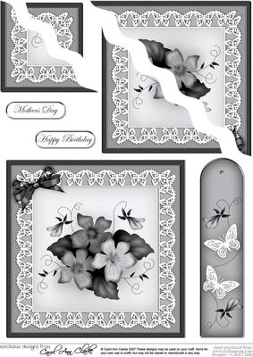 Pretty Viola Quick Card Wavy Corner Side Stacker Topper