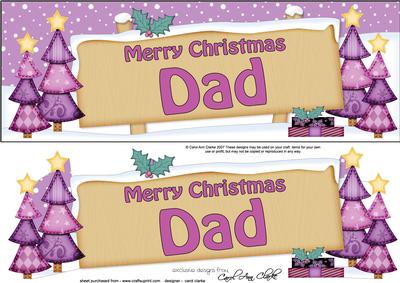 Large Dl Xmas Dad Trees Signpost 3D Decoupage