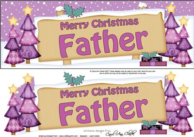 Large Dl Xmas Father Trees Signpost 3D Decoupage