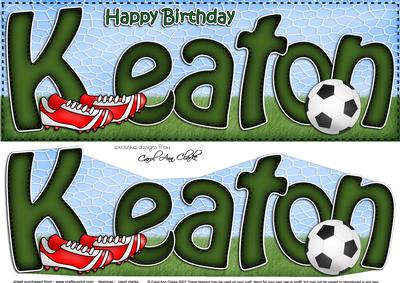 Large Dl Birthday Keaton Football Card & 3D Decoupage