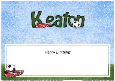 Large Dl Birthday Keaton Football Insert