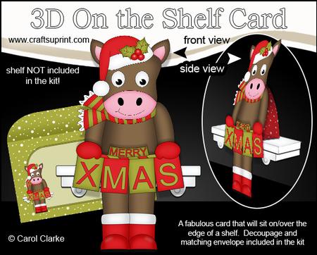 3D on the Shelf Card Kit - Little Christmas Gigi Horse