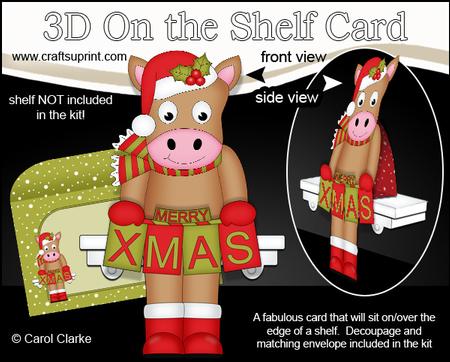 3D on the Shelf Card Kit - Little Christmas Gigi Horse