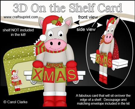 3D on the Shelf Card Kit - Little Christmas Gigi Horse