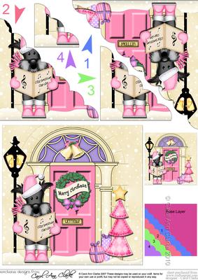Christmas Maisie Scottie Dog Scallop Corner Stacker Topper