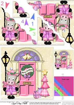 Christmas Gigi Horse Scallop Corner Stacker Topper