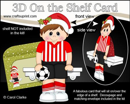3D on the Shelf Card Kit - Little Christmas Footballer