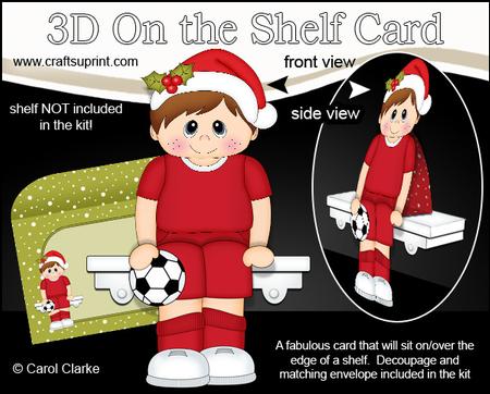 3D on the Shelf Card Kit - Little Christmas Footballer