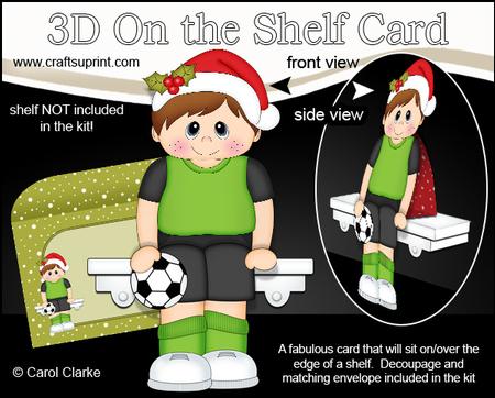 3D on the Shelf Card Kit - Little Christmas Footballer