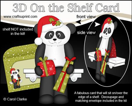 3D on the Shelf Card Kit - Christmas Panda Chi Chi