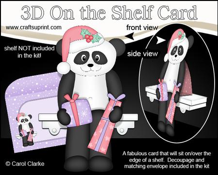 3D on the Shelf Card Kit - Christmas Panda Su Ling