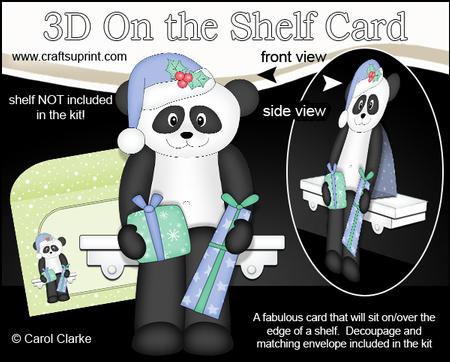 3D on the Shelf Card Kit - Christmas Panda Xin Xin