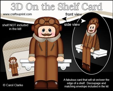3D on the Shelf Card Kit - Little Pilot Aviator Bud