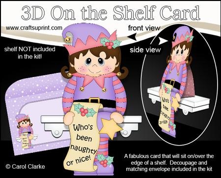 3D on the Shelf Card Kit - Christmas Little Elf