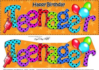Large Dl Birthday Teenager Celebrations 3D Decoupage