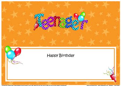Large Dl Birthday Teenager Celebrations Insert