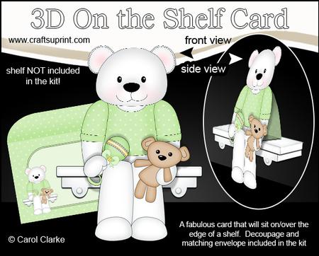 3D on the Shelf Card Kit - Beau Baby Bear