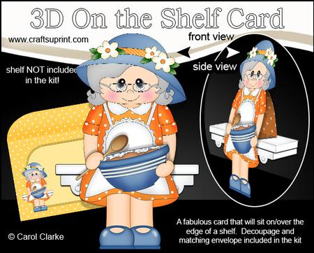 3D on the Shelf Card Kit - Gossip Galz - Baking Brenda