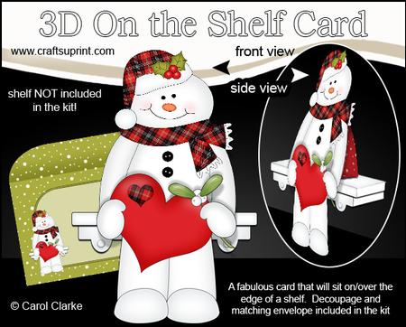 3D on the Shelf Card Kit - Little Christmas Snowman Mac